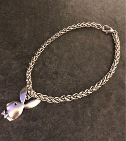 Chain Male Snake Bracelet w/ Playboy Bunny Charm/ New 2025 Statement Fashion Party Jewelry Accessory 