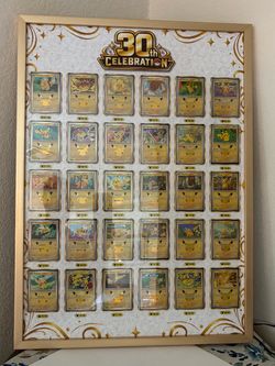 30 year anniversary Pikachu complete set 1 to 30 in the picture frame
