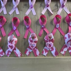 Breast Cancer Awareness Support Ribbons Pink (Pack Of Three )