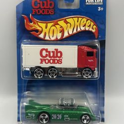 NEW Hot Wheels Cub Foods Double Vision Collector Green Die-Cast Toy Car Mattel