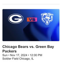 Chicago Bears vs. Green Bay Packers Sun • Nov 17, 2024 • 12:00 PM Soldier Field Chicago, IL
