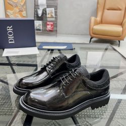 Dior CD Men’s Leather Shoes With Box New 