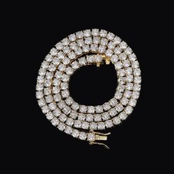 Tennis Chain In Yellow Gold 4MM 20 Inch