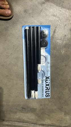XUXRUS Adjustable Shower Rod Black