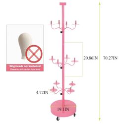 NEW! Wig Head Stand for Styling 12-Head Wig Holder for Multiple Wigs Display Mannequin Head Stand