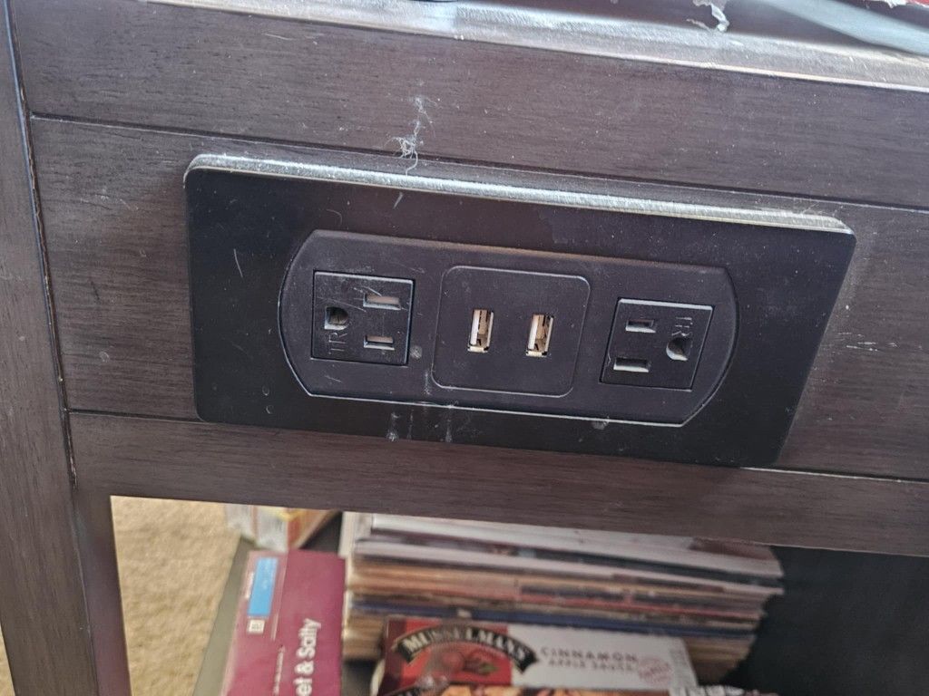 Nightstand W/ 2 Types Of Plug Ins AND Mini Fridge