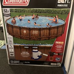 Coleman 22ft X 52in Power Steel Round Above Ground Pool Set