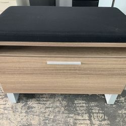 Wood Moderm Seat And File Cabinet