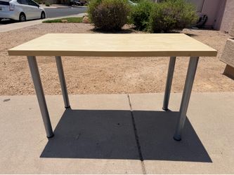 IKEA Avika Amon Beige Wood Desk / Table (LxWxH: 23.5” x 47” x 29”)