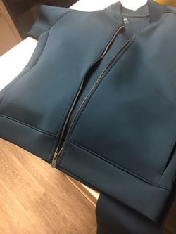 GapFit Soft Shell Bomber Jacket, Neoprene 1 black, 1 Drk Teal