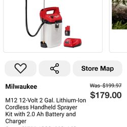 12-Volt 2Gal. Lithium-ion Cordless Handheld Sprayer kit with Battery and Charger