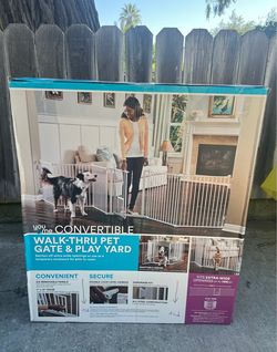 You & Me Convertible Walk-Thru Pet Gate & Play Yard