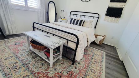 Farmhouse Style White Bench