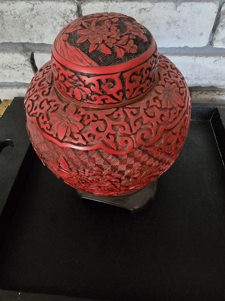 Asian Carved Jar