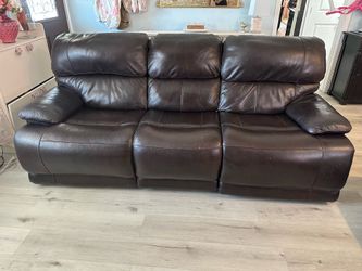 Brown Electric Leather Couch