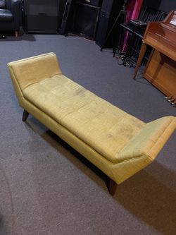 Green fabric bench
