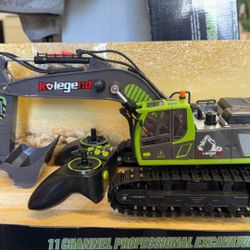 kolegend Remote Control Excavator Toy 16 Inch, 11 Channel RC Construction Vehicles Hydraulic Haulers Digger Toys Gift for 6 7 8 9 10 Years Old Kids Bo