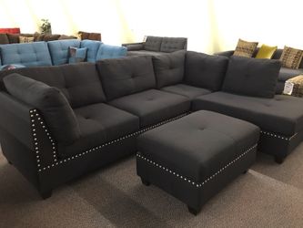 Sectional and ottoman. Brand new! No tax