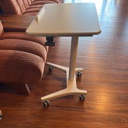Solid Wood  Adjustable Rolling Desk Standing Or Sitting