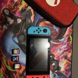 Nintendo Switch With Three Games