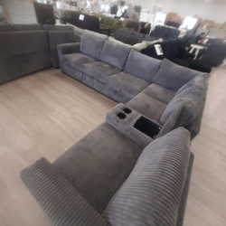 Modern Sectional Couch With Ottoman, Gray 2026 Bran New