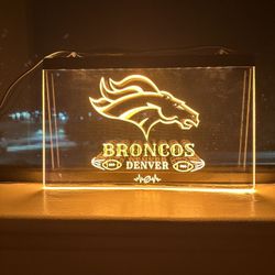 Broncos LED Neon Sign Light 8x12