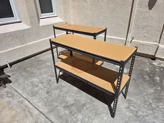 Modular Heavy-Duty Shelving Units (Stackable to 6ft) – Set of 2