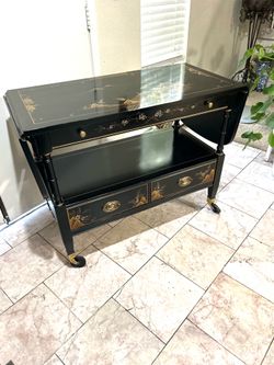 Japanese  Table Great Condition 39” long without wings (12”)each wing (19”) deep 30” height