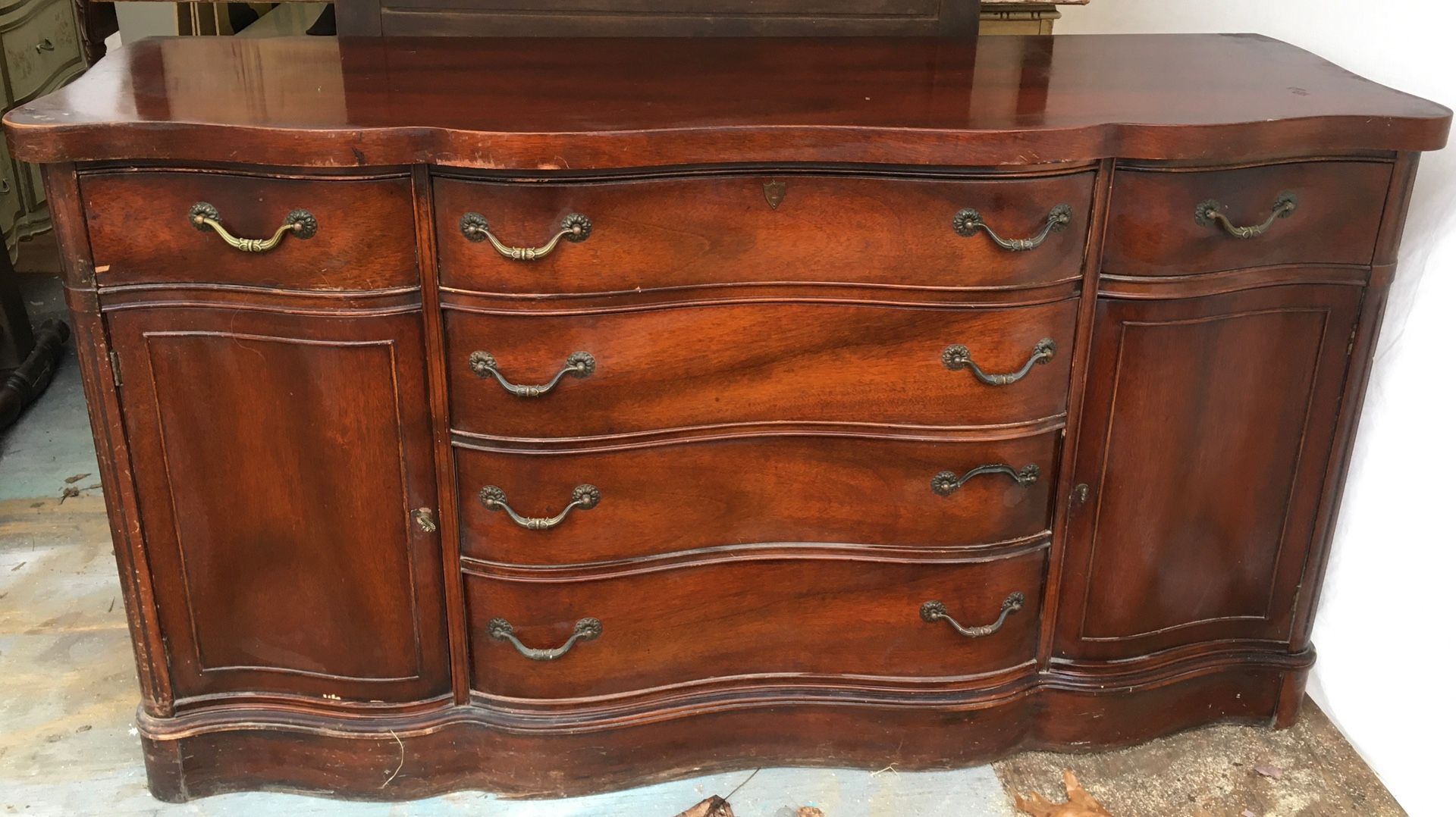 tine Front Mahogany Buffet Sideboard Server