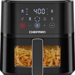 4QT Airfryer Ft. Hi-Fry Technology, Easy-View Window, Touch Controls w/ 4 Presets, Nonstick Dishwasher Safe Basket
