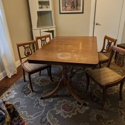 Dinning Table And 4 Harp Back Chairs 