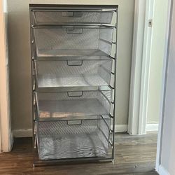 The Container Store Elfa Platinum 5-Drawer Mesh Storage Unit