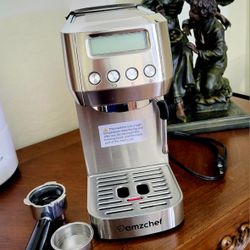 Espresso Maker with milk frother and L.C.D panel