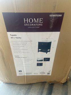 Home Decorators Collection Tupelo 30 in. Single Sink Freestanding Midnight Blue Bath Vanity with White Engineered Stone Top (Assembled)