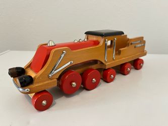 Vintage 50s Hedo German Wooden Toy Locomotive
