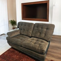 New Dark Brown One Arm Loveseat 
