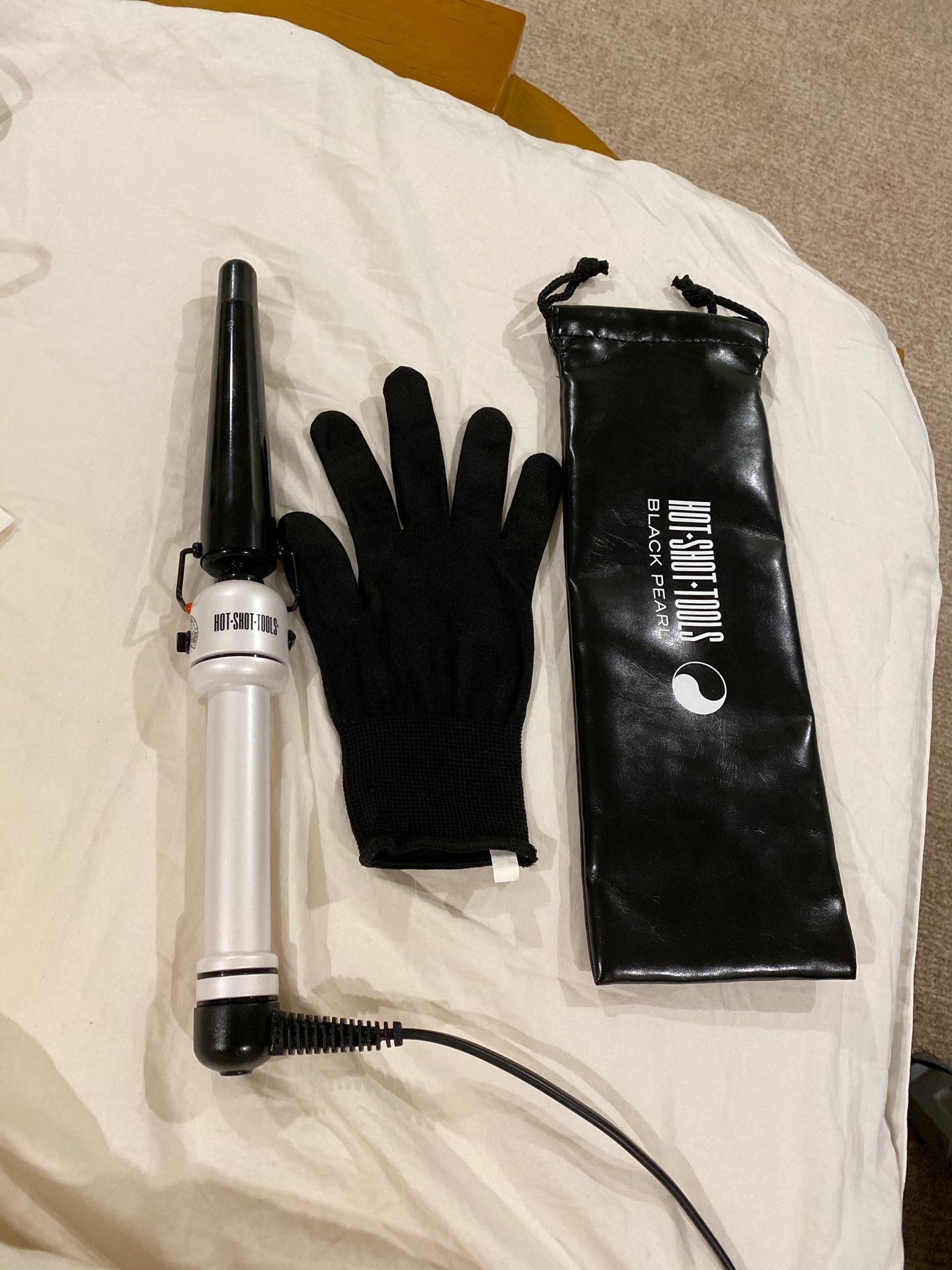 Ceramic Tapered Curling Iron Black Pearl by Hot Shot Tools