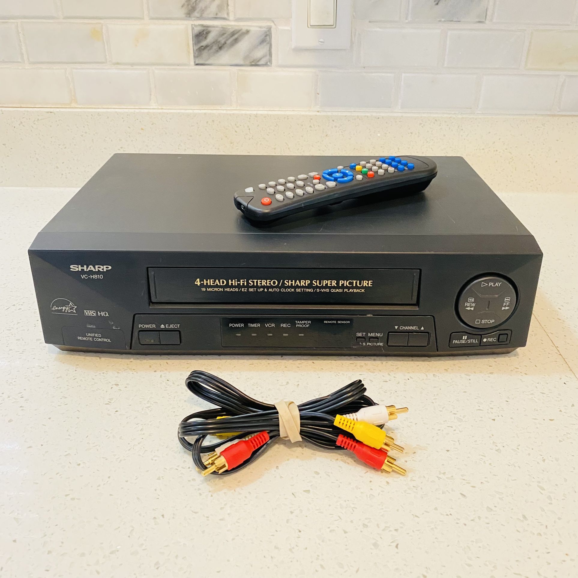 Sharp VC-H810U 4-Head HiFi Stereo Video Cassette Recorder VHS Player w/ Remote