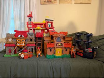 Imaginext Castle, Pirate Ship & Fire Station Playset Lot