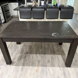 FREE!!! Black Dinning Table Set Solid Wood Pickup By March 1st