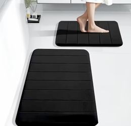 2pcs Non-Slip Rug Set Thin Machine Made Polyester Mats, Hand Washable, Fatigue-Resistant,