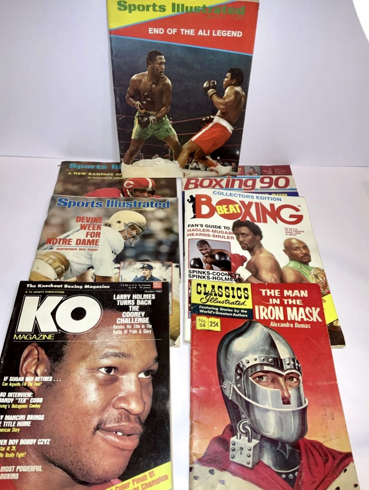 Lot Of 7 1970s - 1990’s Boxing Illustrated & Sport Illustrated Magazines More