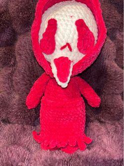 Handmade Crochet Ghostface Plush Doll