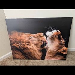 🦁 Lion & Lioness Canvas Wall Art 🦁