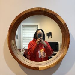 Accent Mirror With Wood Frame