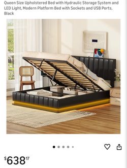 Queen lift up storage bed frame