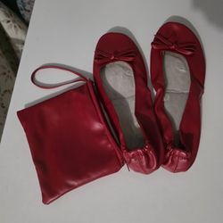 Red Bow Ballet Shoes