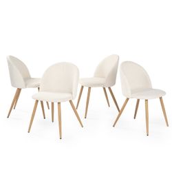 Homy Casa Zomba Set of 4 Dining Chair Light Beige Oak Dining Room