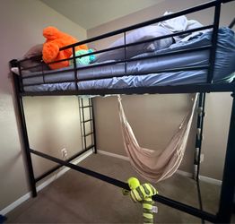Metal full-size bunk bed loft