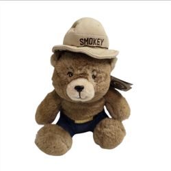 Aurora World Smokey The Bear Plush 10" Stuffed Animal Park Ranger Grizzly Brown